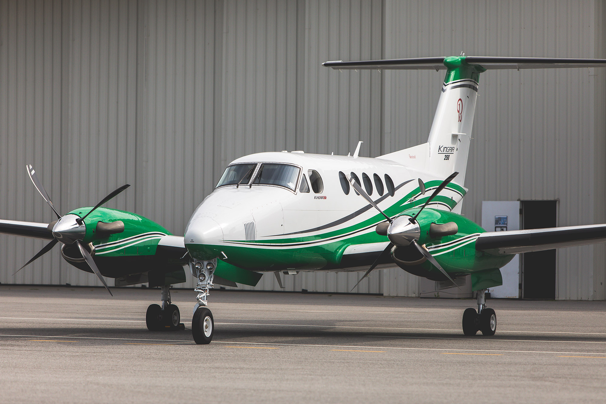 N716WL-5-charter-green-white-plane-closer-view