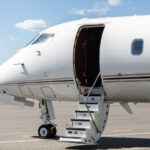 N707JC-Charter-Plane-left-facing-with-entry-stairs-open